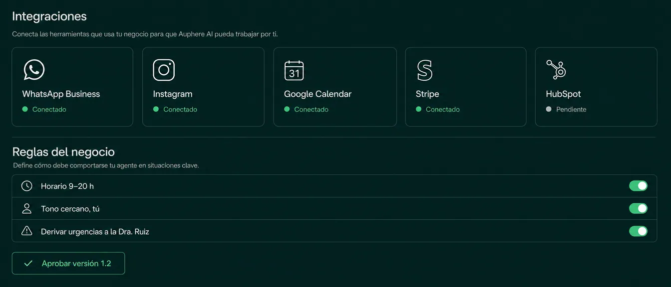 Captura · integraciones conectadas